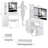 37" Middle Left Bedside Cabinet Vanity Table + Cushioned Stool, Extra Large Right Sliding Mirror-114233253