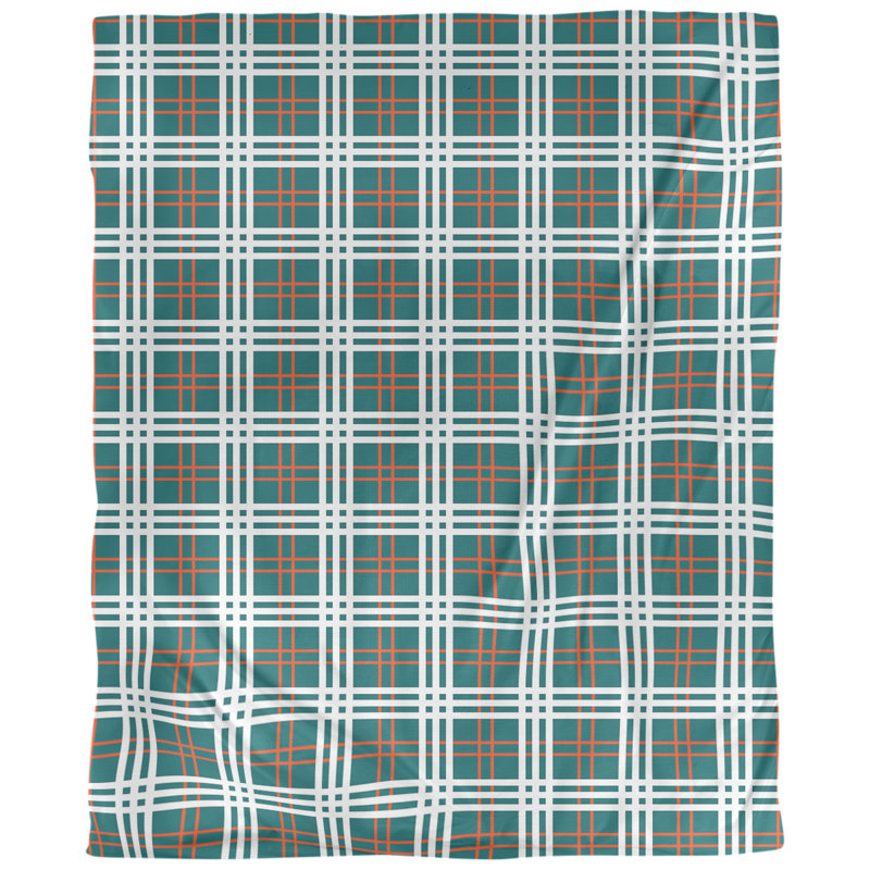 Housse de couette simple Miami throwback Luxury, Housse de couette pour très grand lit, Turquoise / orange / blanc