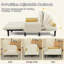 Canapé-lit de 52,5 po, causeuse convertible avec dossier inclinable et chargement USB, canapé-lit 3 en 1-603602515