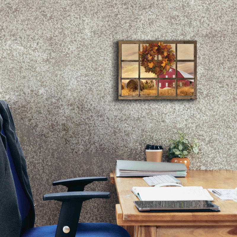«Fall Window View» par Lori Deiter, impression sur toile tendue, H 12 po x l 16 po x P 0,75 po
