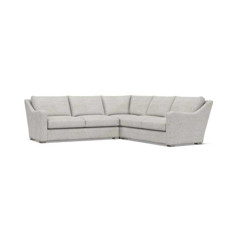 Bernhardt Ventura 3-Piece Fabric Sectional, Light Gray Polyester, 34.5" H x 107.5" W x 107.5" D, Symmetrical