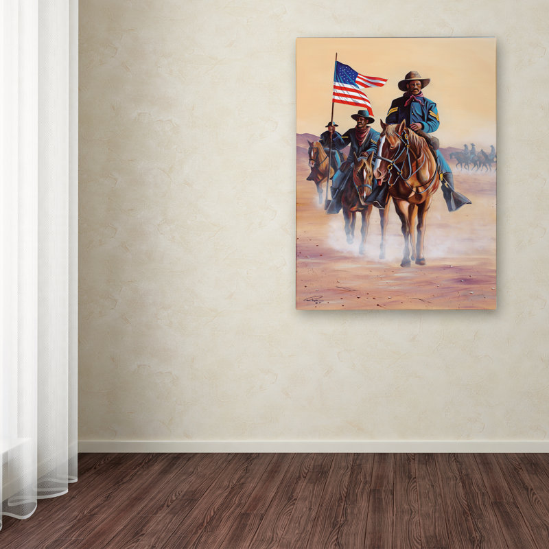 Wrapped Canvas Wall Art - Geno Peoples 'Buffalo Soldiers' Wall Art for Living Room, Bedroom, or Office Décor - 24x32