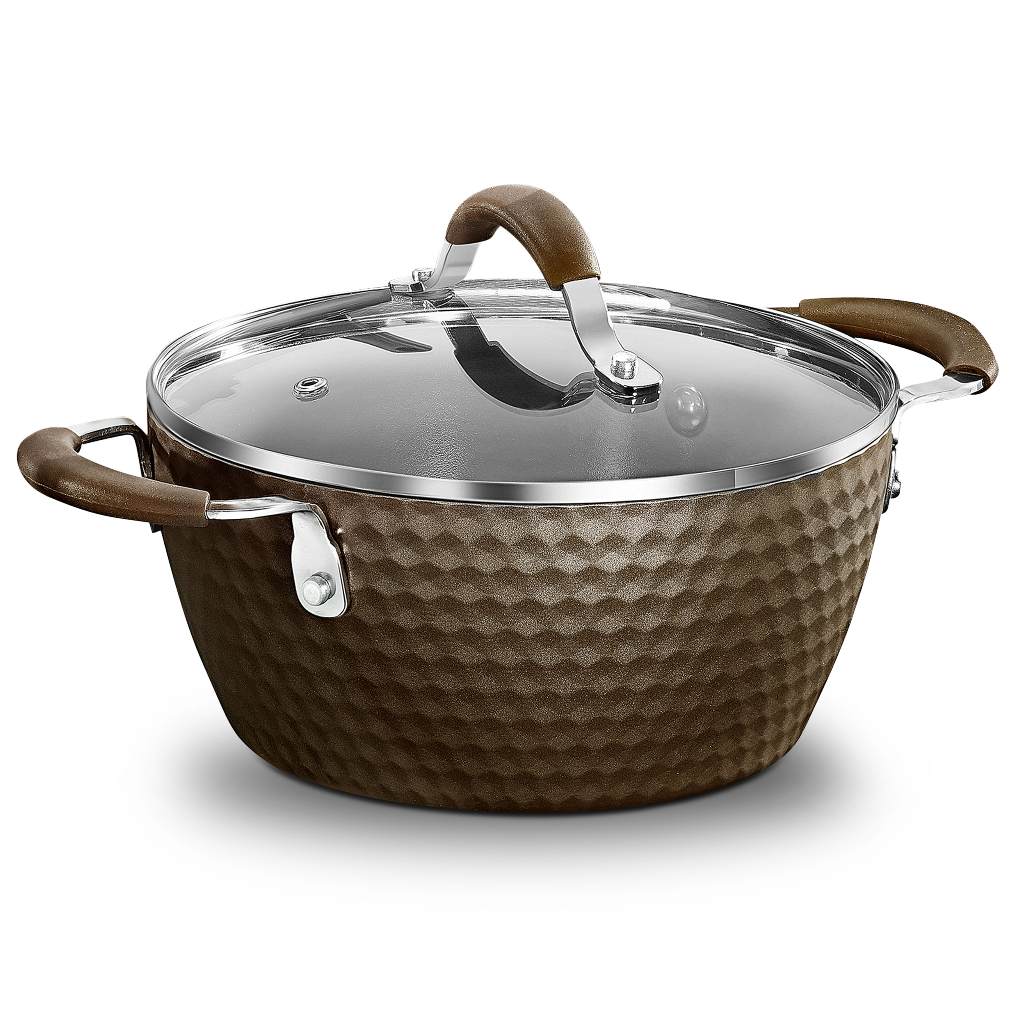 Nutrichef 3.6 qt. Non-Stick Aluminum Soup Pot with Lid PRTNCCW11COFDOP