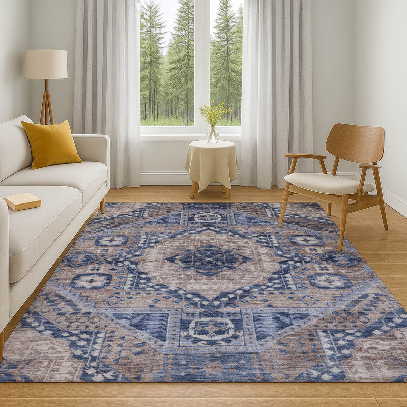 Premium Machine Washable Mayfield AMF1924 Diamond Rug, Rectangle 10' x 14'