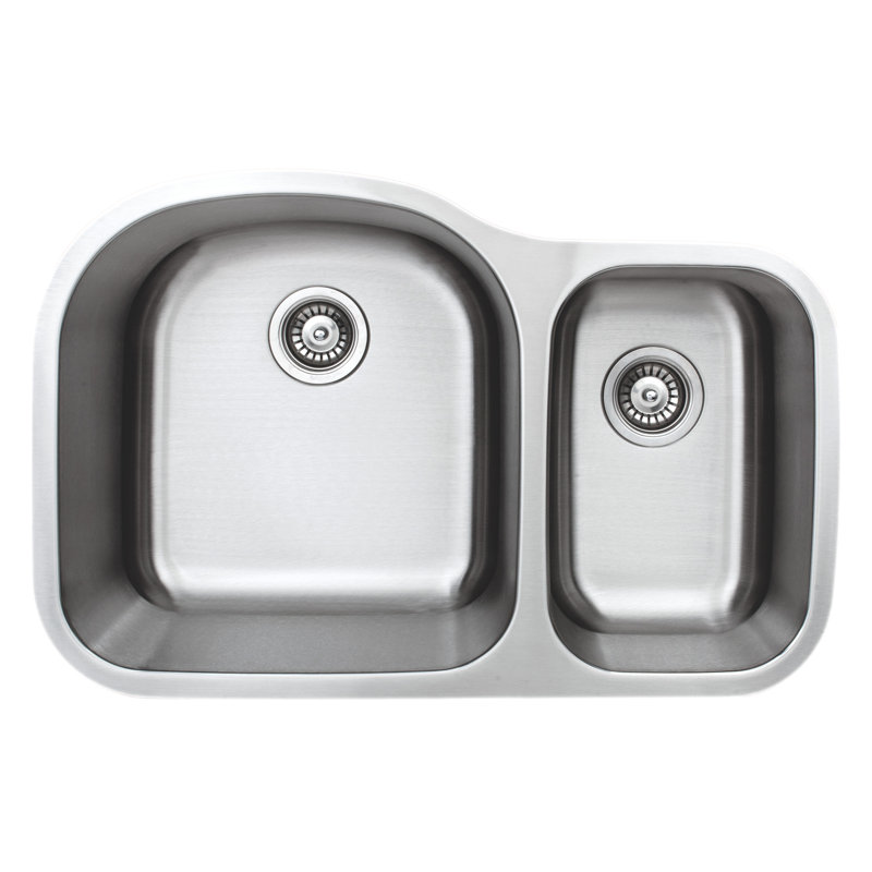 Craftsmen Series 31.5'' L Undermount Double Bowl Stainless Steel Kitchen Sink