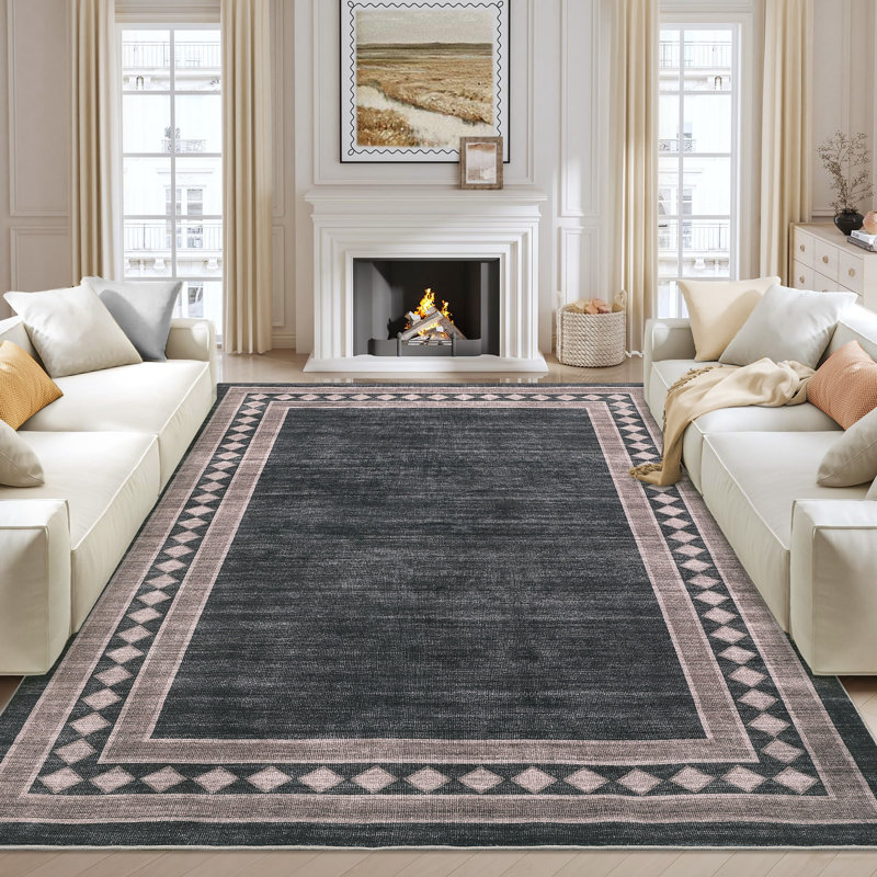 Machine Washable Extra Large Rugs Super Soft Geometric Accent Rug Foldable Indoor Carpet for Living Room Dining Room Bedroom
