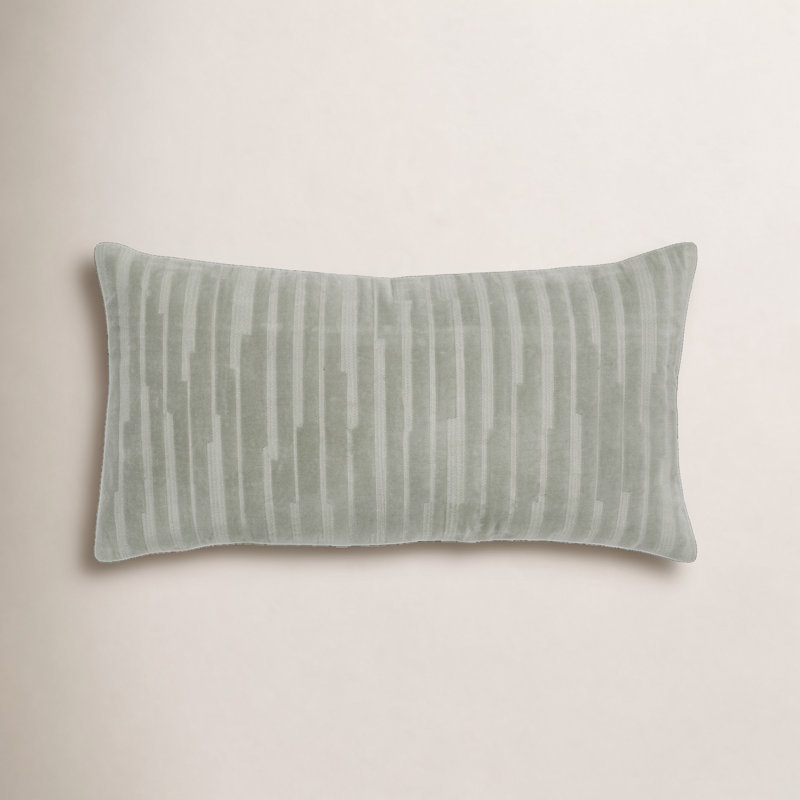 Zorina Embroidered Cotton Throw Pillow, Green