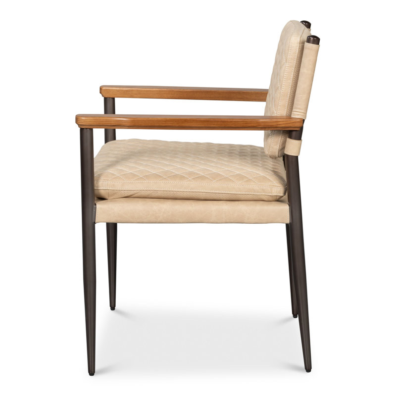 The Harley Leather Arm Chair, Cappuccino White