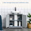 Armoire de rangement à piédestal Kleankin, armoire de meuble-lavabo, armoire de salle de bain sous évier avec découpe en U et tablette interne réglable-102308914