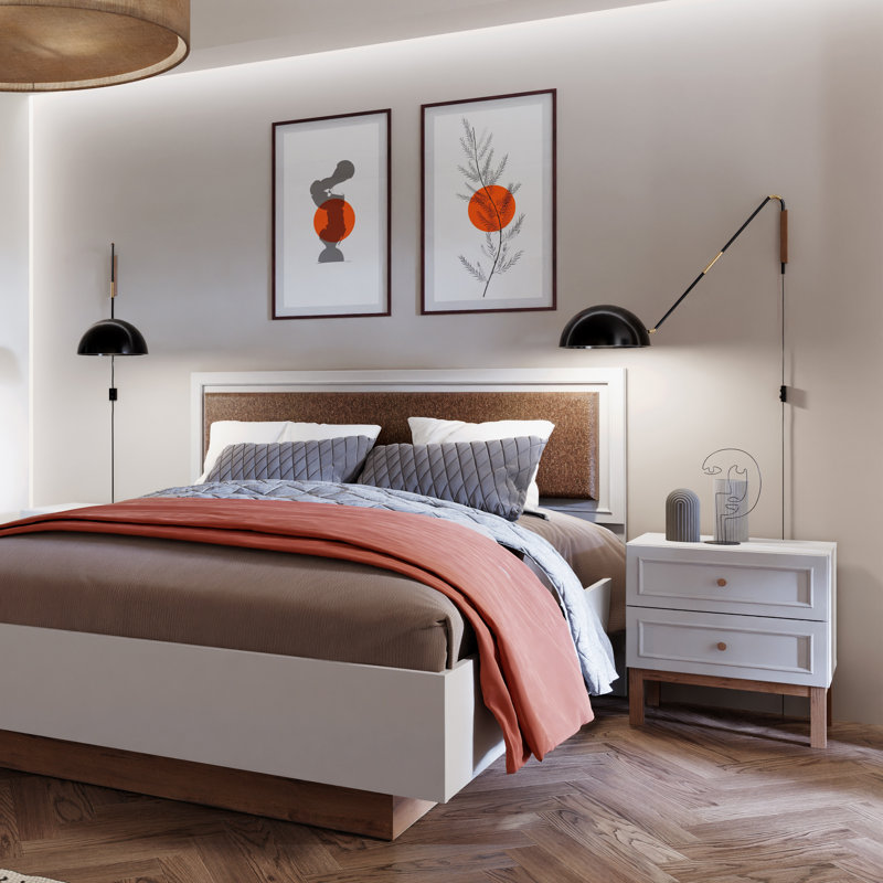 Silvino 55.2cm W Manufactured Wood Bedside Table