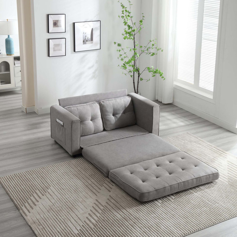 Ilionora 55'' Velvet Sofa, Light Gray