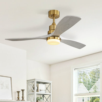 Nicola 52'' 3 - Blade Modern Ceiling Fan with Remote Control and Light Kit