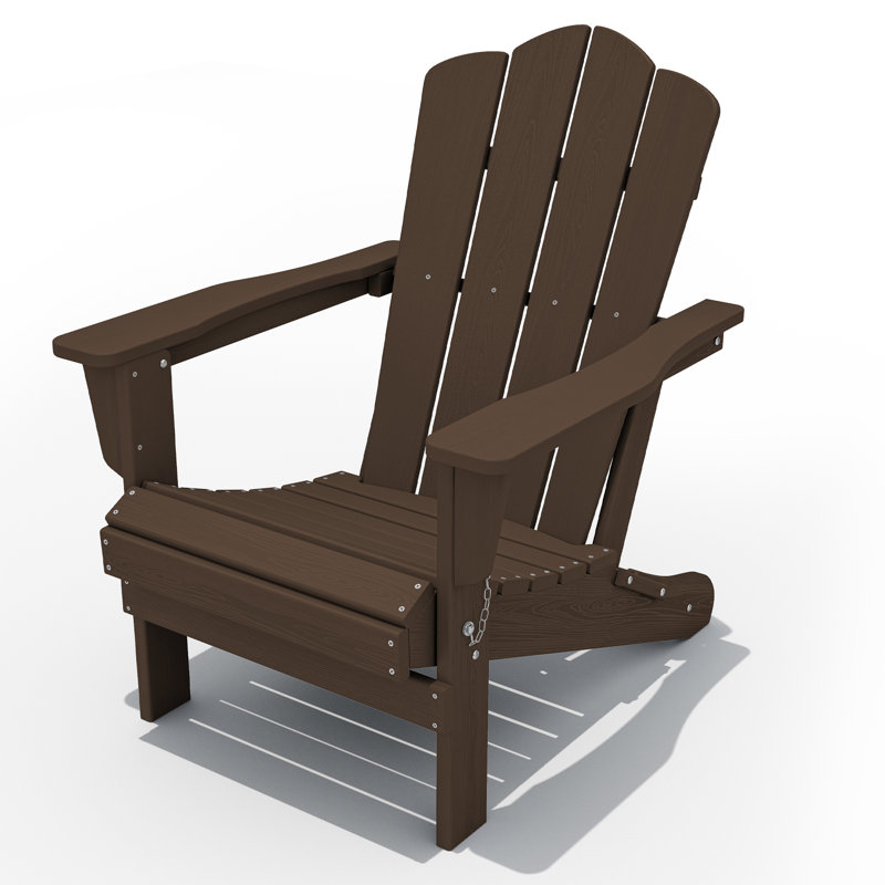 Chaise Adirondack en acier PEHD pliable, Café