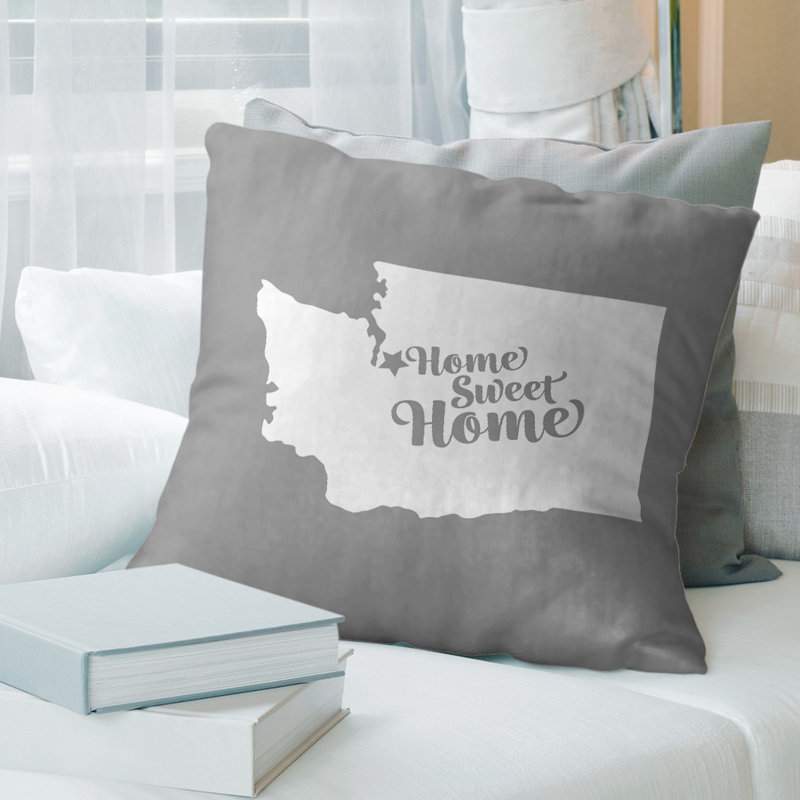 Coussin doux home, Seattle, 26 po x 26 po, Gris