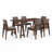 Aveline 7-Piece Mid Century Modern Dining Table Set With Upholstered Chairs-125811050