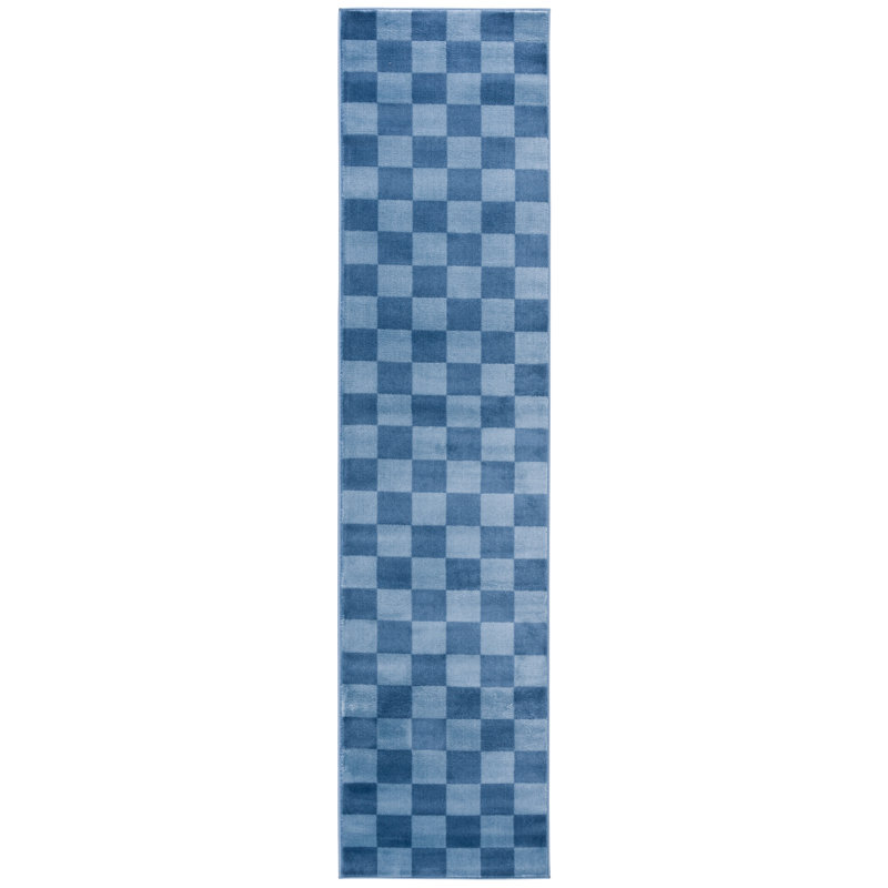 Lavone Performance Checkered Rug, Runner 2'3" x 8'