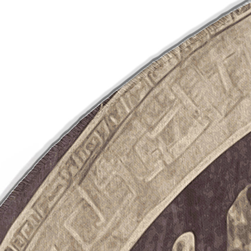 Minotaur’S Labyrinth Indoor And Outdoor Area Rug, Round 5'