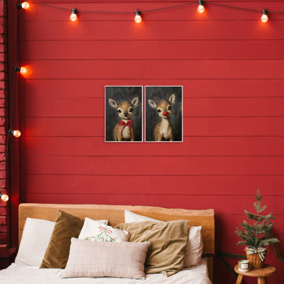 Ensemble de 2 plaques murales Baby Reindeer