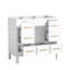 Armoire de salle de bain blanche, bois massif et 5 tiroirs, portes à fermeture douce, rangement de 36 po, rangement blanc, fermeture, armoire-1527129671