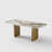 79" Luxury Dining Table with Random Natural Pattern Sintered Stone Top & Metal Base, Modern Rectangular Dining Table, Elegant Kitchen Dining Room Furniture,10-chair-1463010671-1463010670