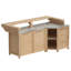 Îlot de cuisine l 86,6 po Hankinson avec comptoir en acier inoxydable, armoires de rangement-131635457
