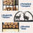 3Ft 2-Tier Wrought Iron Storage Log Rack With Elk Pattern
