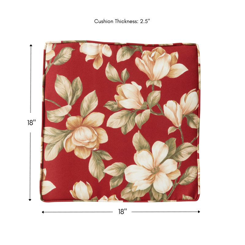 Sunbrella Outdoor Dining Chair Seat Pad, Roma Floral