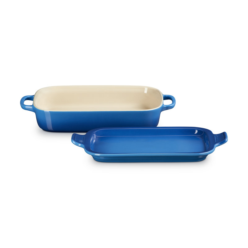 Le Creuset Stoneware Rectangular Dish With Platter Lid, 2.75Qt., Marseille