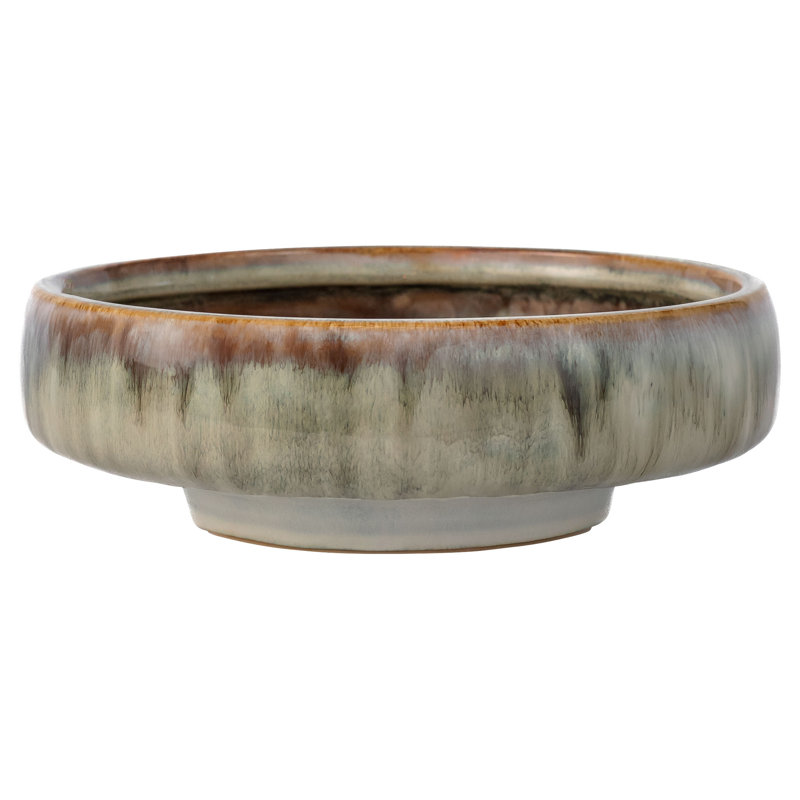 Elevated Earthenware Decorative Bowl