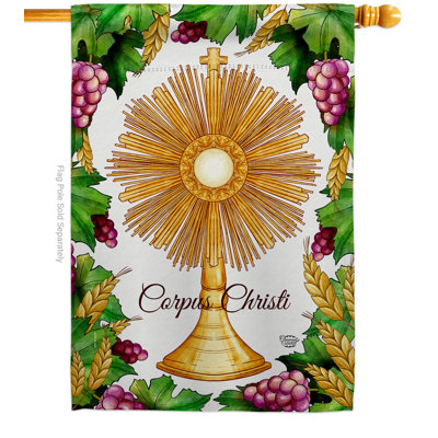 Drapeau de maison en polyester 40 x 28 po Festival Corpus Christi