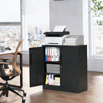 Heavy-Duty Metal Storage Cabinet With Lock, Adjustable Shelves, And 3-Point Security For Garage, Office, Or Home Use.