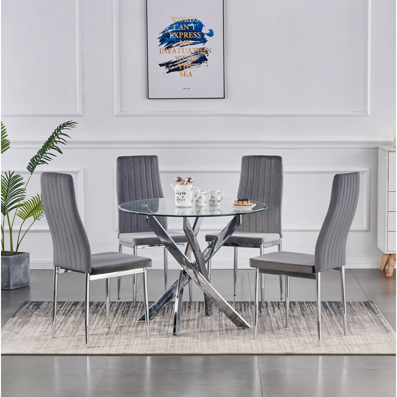 Gabriela 4 - Person Dining Set, Grey