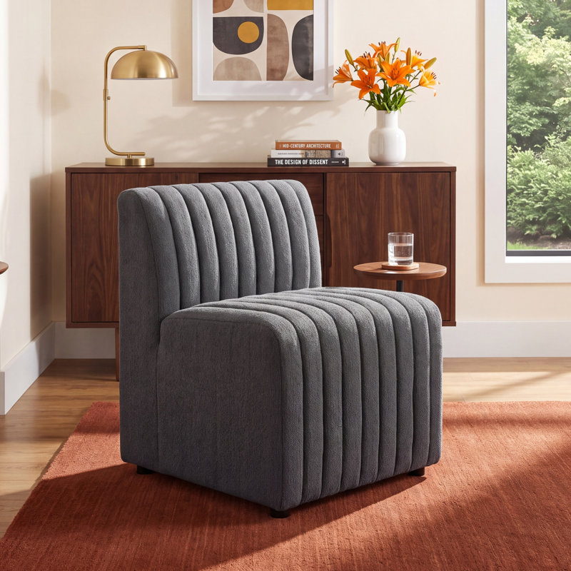 Brandt Dining Chair, Fiqa Charcoal Boucle