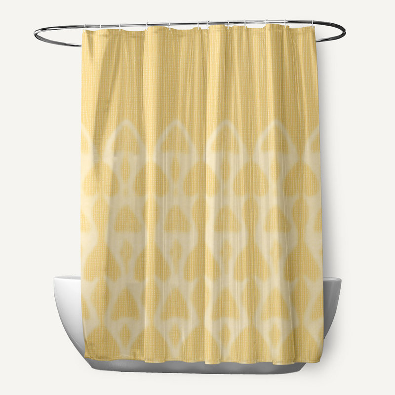 Rideau de douche simple Floral, Jaune