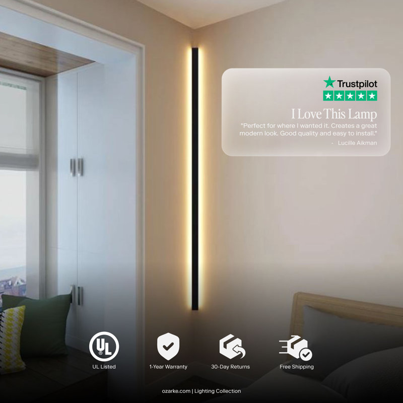 Minimalist Linear Wall Lamp (3 Temperature Dimmable), 40" H x 1.5" W x 1.5" D