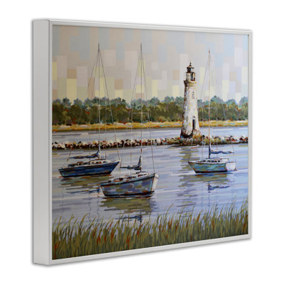 «The Watcher Cockspur Lighthouse», art de la giclée encadrée, design par Linda Sperruche