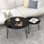 Ensemble de 2 tables basses gigognes rondes 27,56 po, ensemble de tables de bout gigognes circulaires-142681278