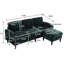 Canapé modulaire en L en chenille, 3 avec rangement et chenille confortable, poches pour accoudoirs-948533479