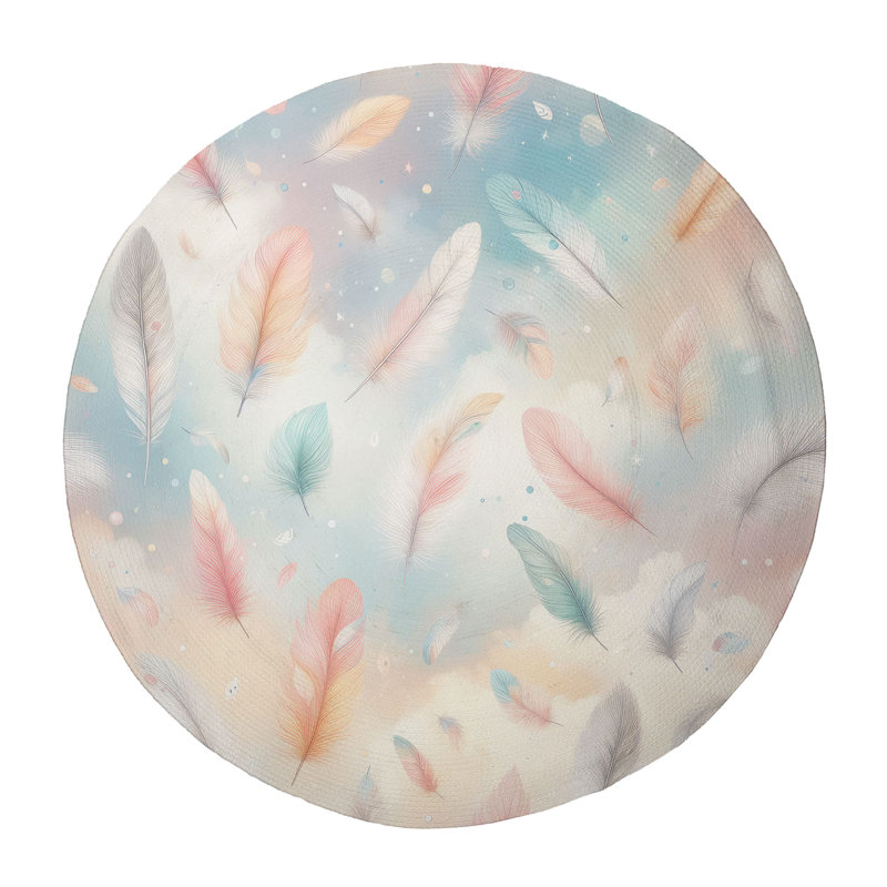 Tapis tressé Fluttering Hues, Rond 5 pi