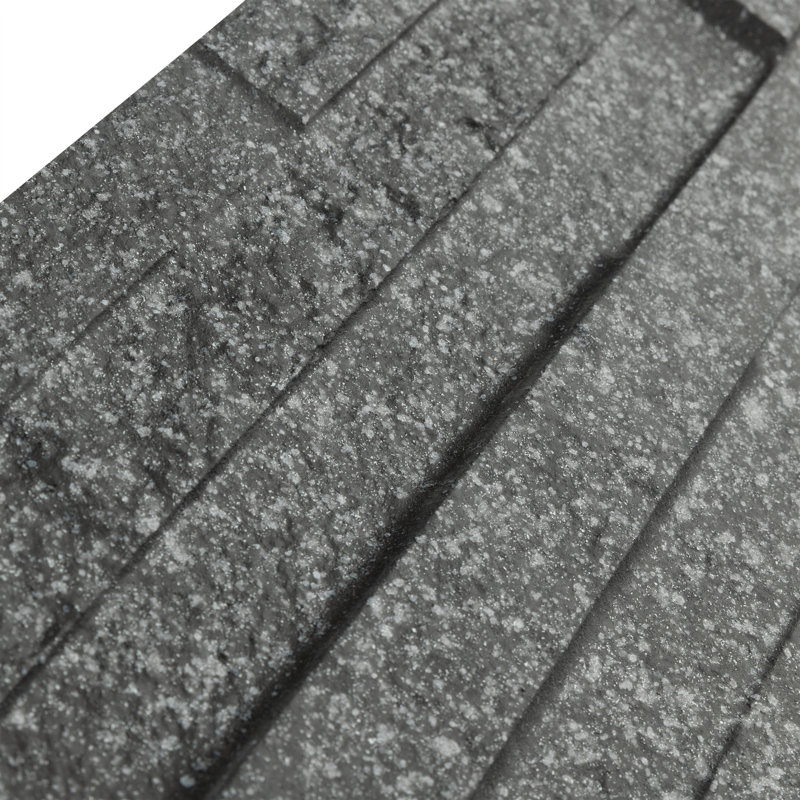 Tikal 7" x 20" Ceramic Stone Look Wall Tile, Black