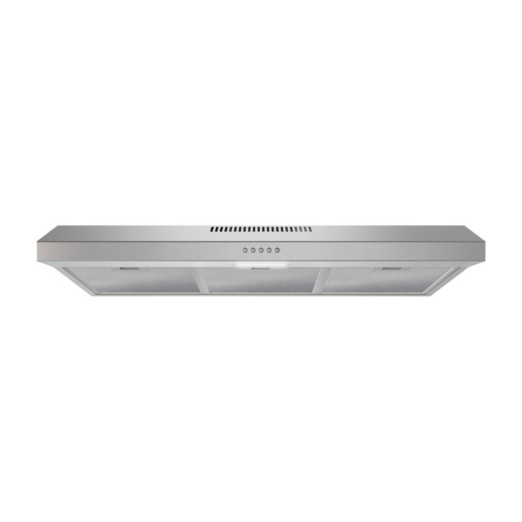 Streamline 36 In. T-10351-1-DT Spoleto Ducted Undermount 80 CFM Range Hood In Brushed Stainless Steel With Mesh Filters, Push Button Control, LED Light