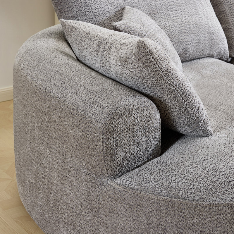 Canapé moderne en chenille gris, grand design confortable pour la maison