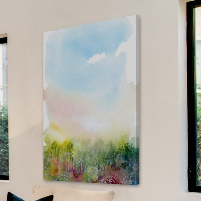 « spring pré », reproduction de peinture à l’aquarelle sur toile tendue, H 18 po x l 12 po x P 1,5 po