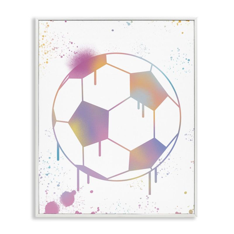 Graffiti, ballon de soccer encadré, estampe numérique, design par Marcus Prime, H 30 po x l 24 po