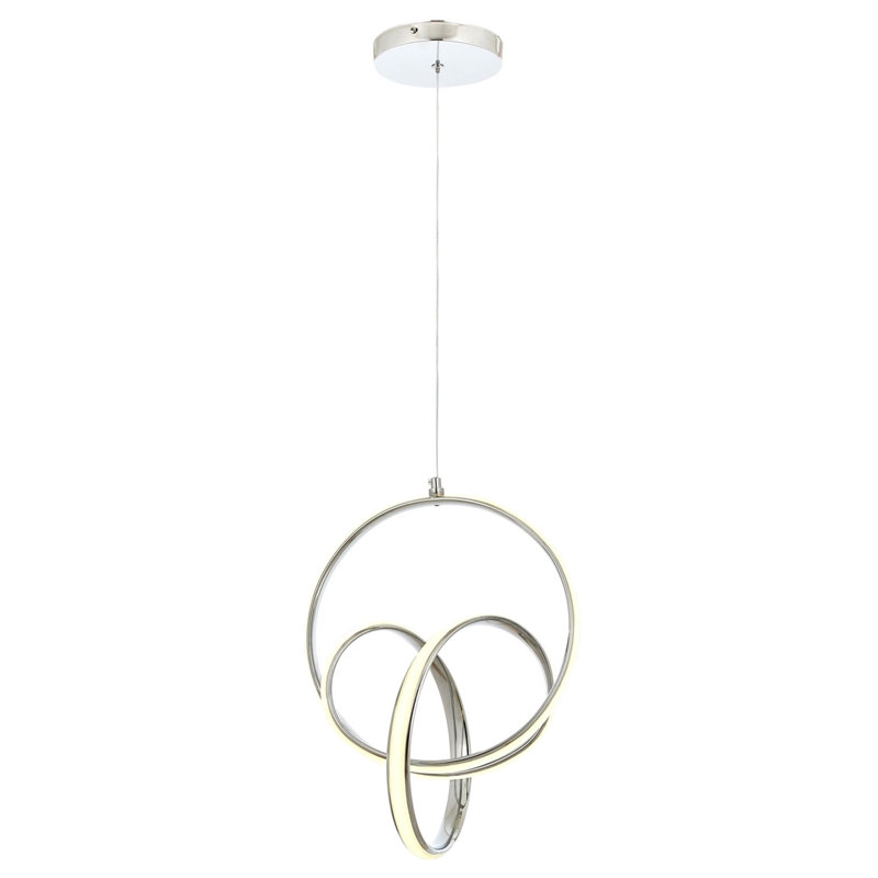 Luminaire suspendu géométrique 1 lumière DEL, Argent