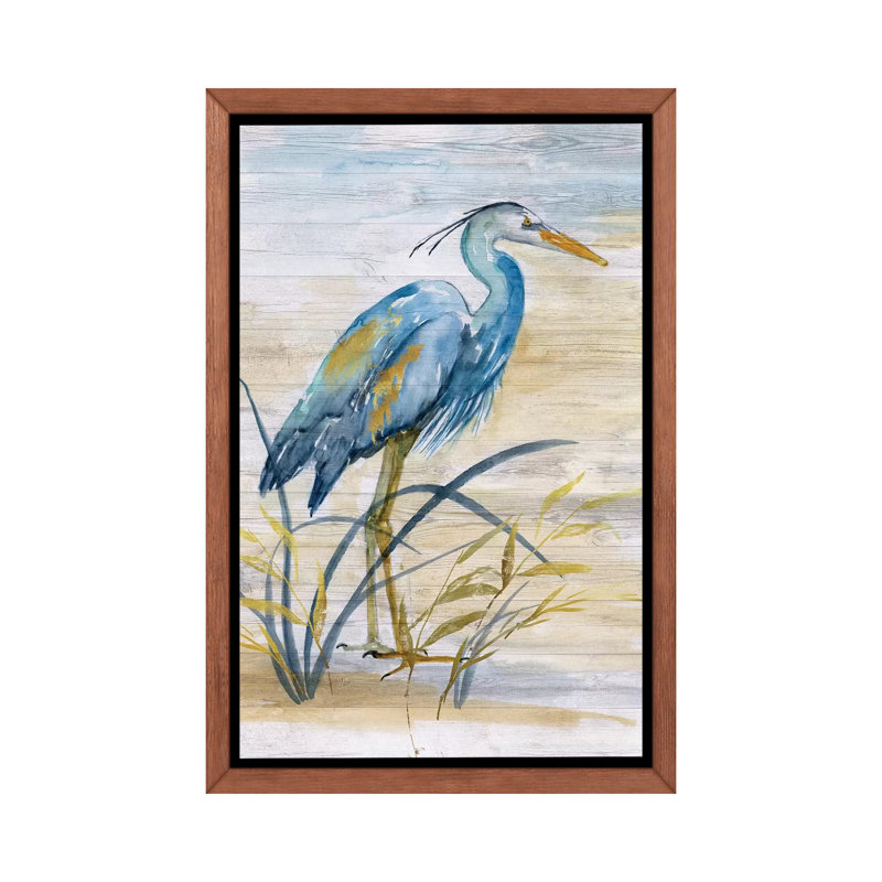 «Heron», reproduction sur toile flottante, H 40 po x l 26 po x P 1,5 po, Toile avec cadre en bois classique