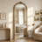 Bronze Arched Full-Length Mirror, 64 X 21 Inches, Baroque Retro Metal Design, Exuding A High-End Feel.