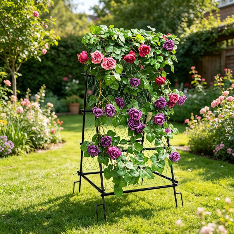 176cm H x 41.34cm W Iron + Nylon Mesh Trellis