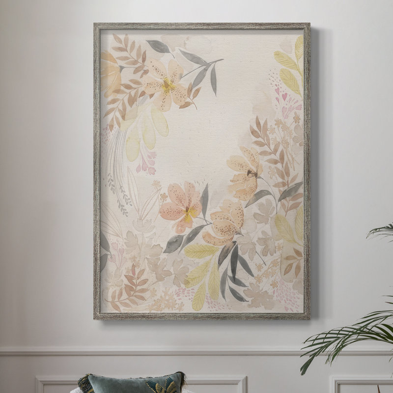 Windswept Wildflowers I, reproduction encadrée - bois massif, H 21 po x l 17 po
