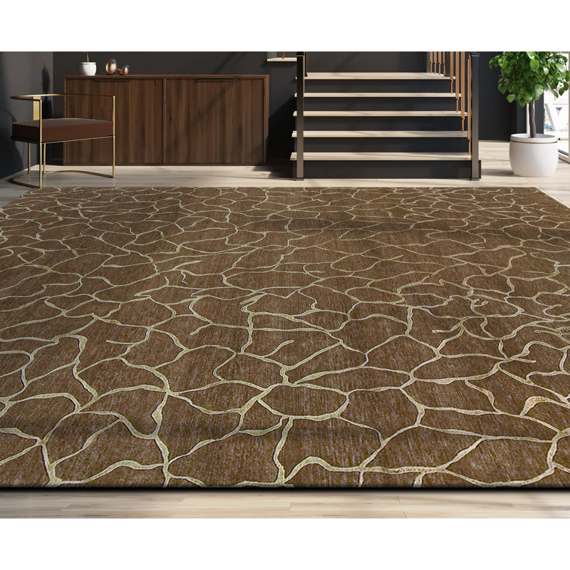 Tapis rouille de haute qualité noué à la main